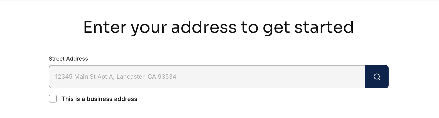Race Communications Order Process - Enter Your address to get started